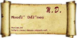 Mosó Dénes névjegykártya